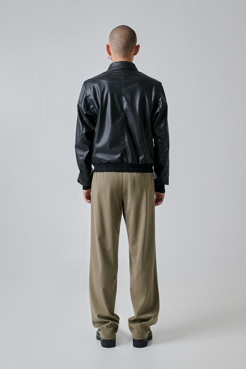 Bomber Faux-Leather, Black