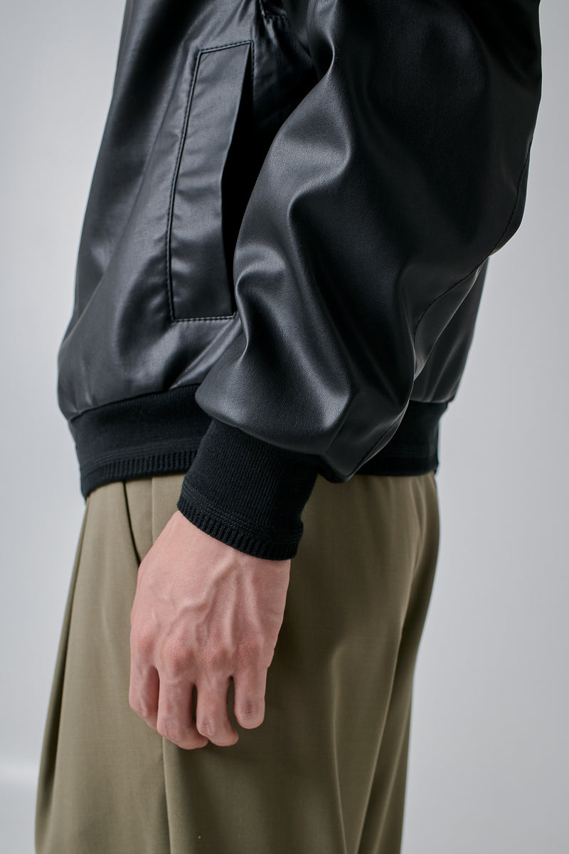 Bomber Faux-Leather, Black