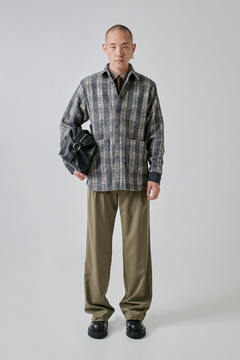 Overshirt Virgin Wool Checked, Grey