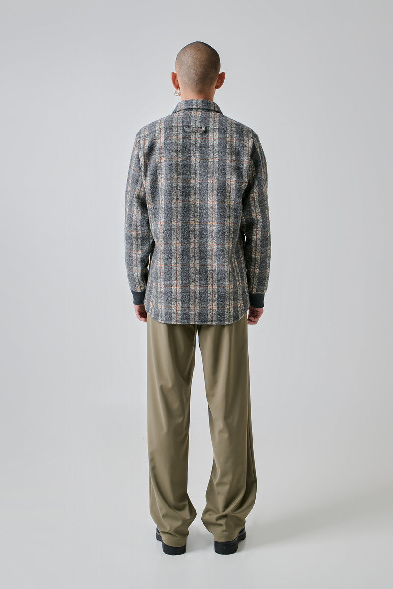 Overshirt Virgin Wool Checked, Grey