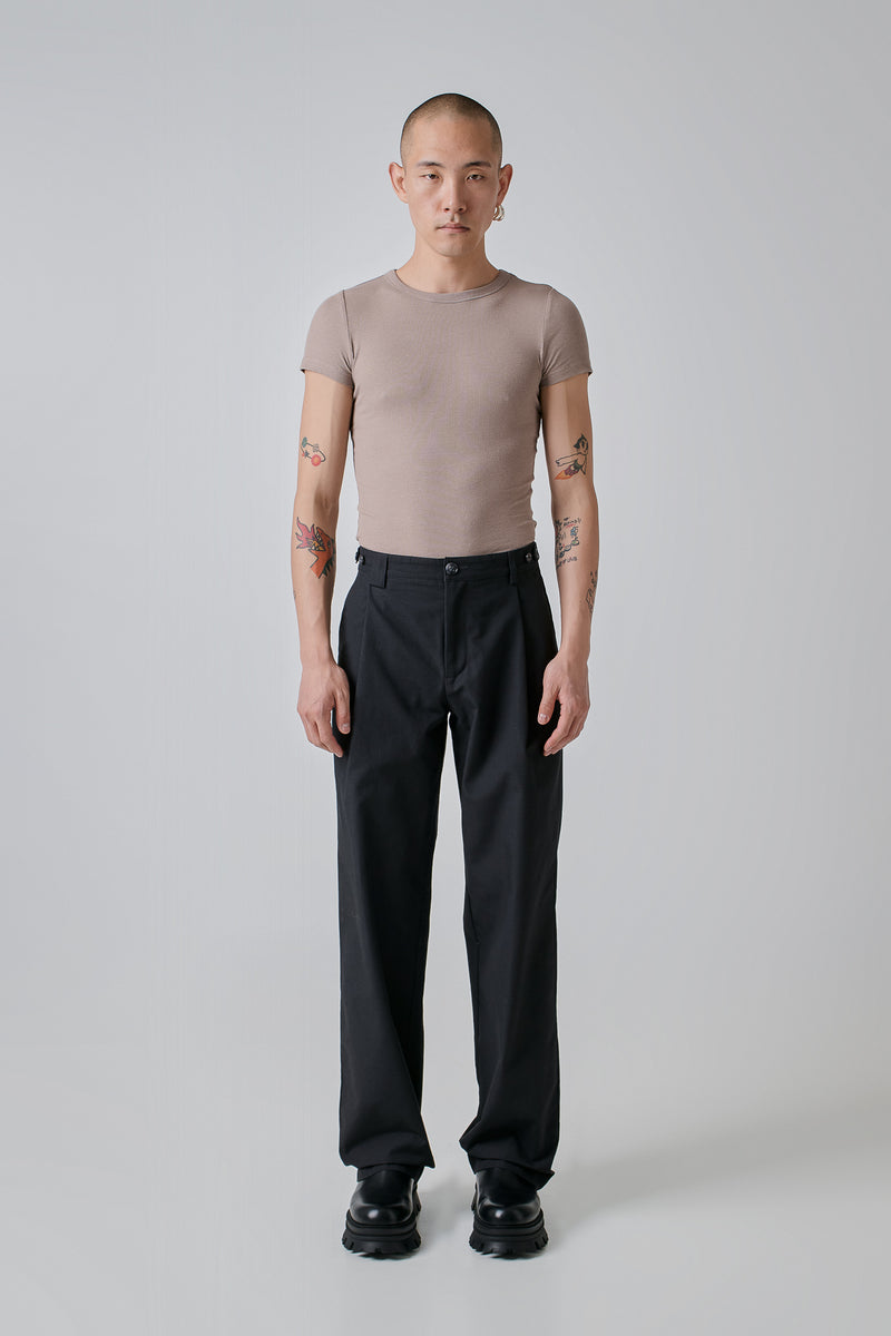 Trousers Pleated Cotton Ripstop, Anthracite