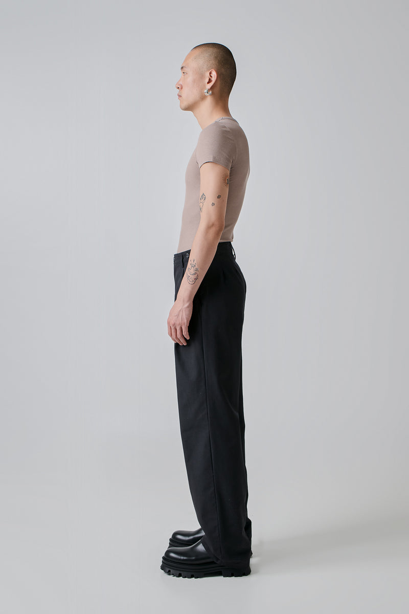 Trousers Pleated Cotton Ripstop, Anthracite