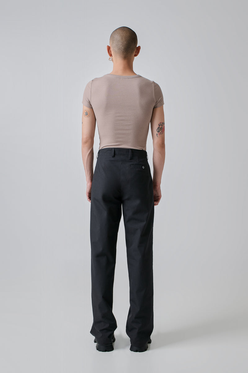 Trousers Pleated Cotton Ripstop, Anthracite