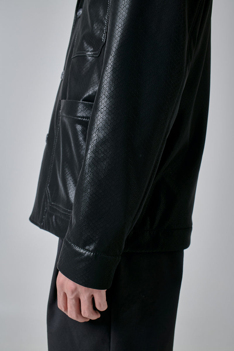 Jacket Snake Faux-Leather, Black