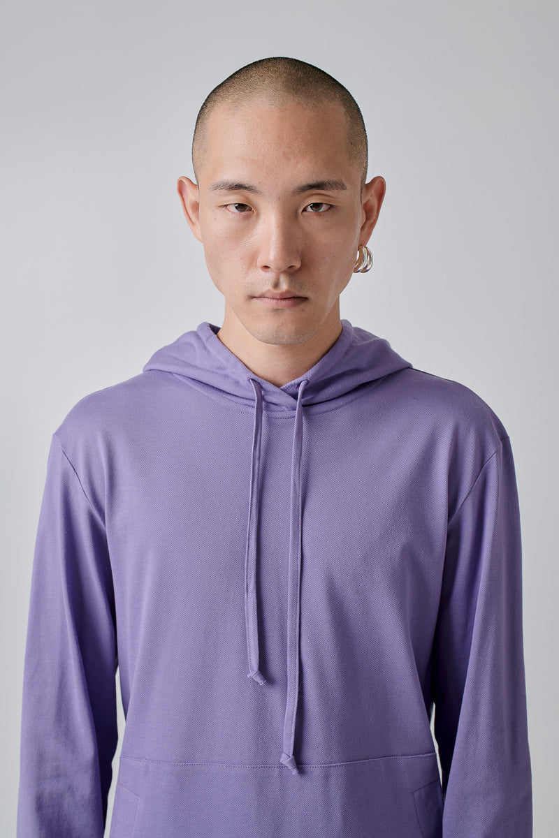 Longsleeve Hooded Piqué, Lilac