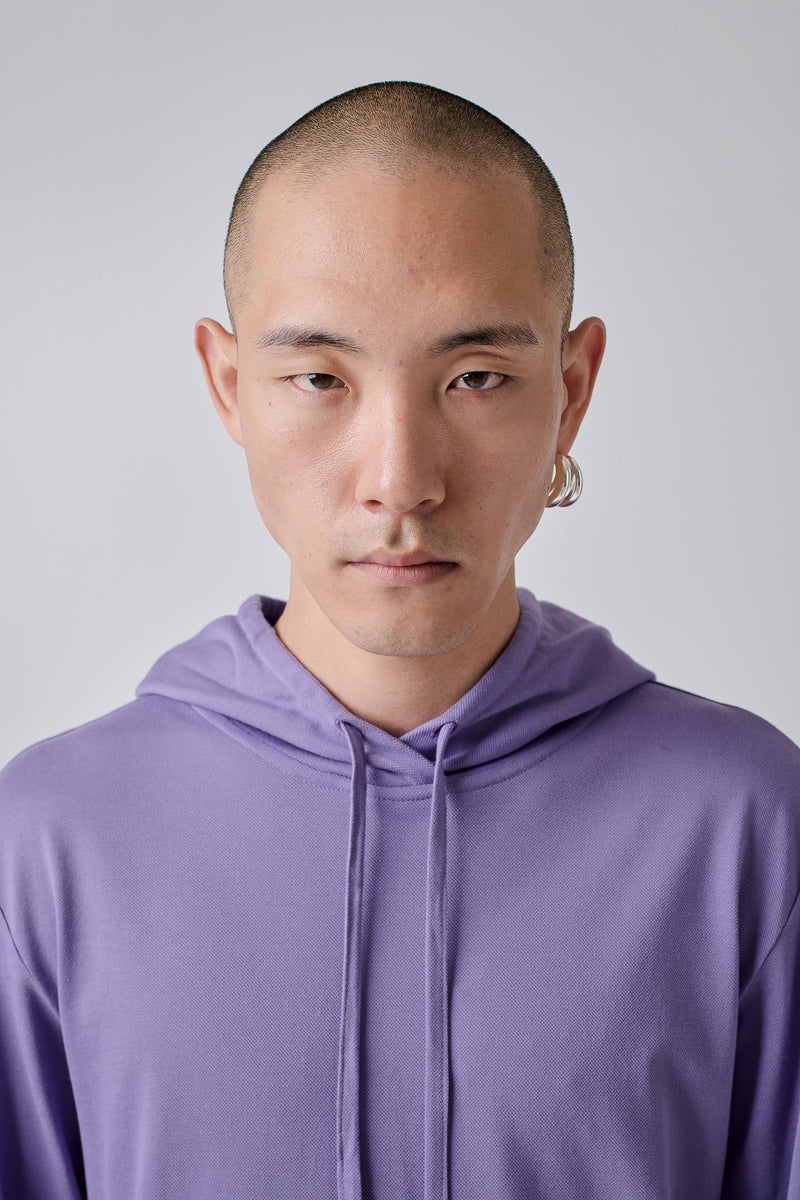 Longsleeve Hooded Piqué, Lilac