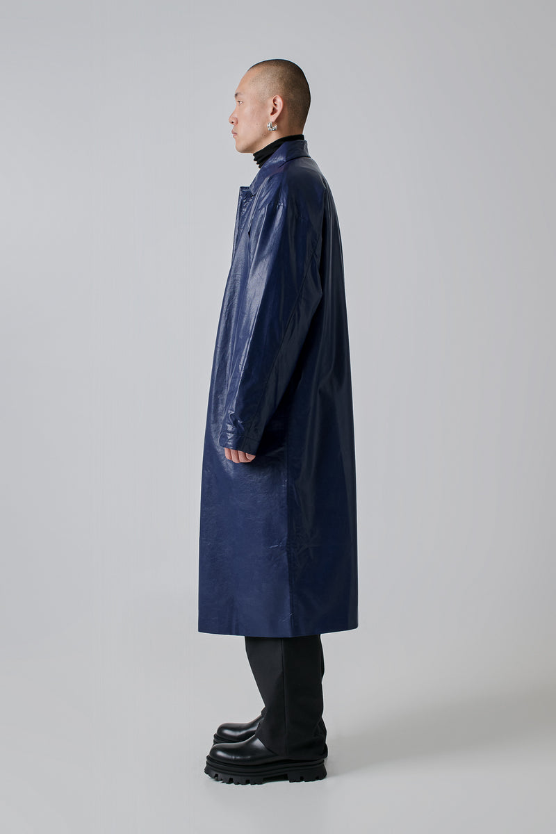 Coat Faux-Leather, Navy