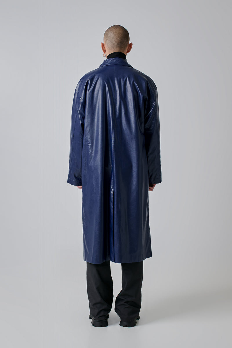 Coat Faux-Leather, Navy