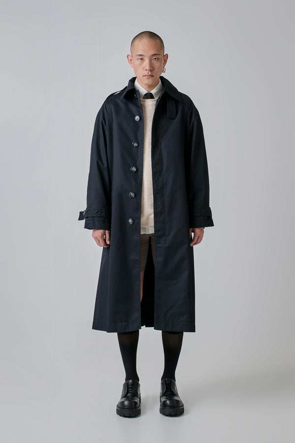 Trenchcoat Cotton Twill Water-Repellent, Black