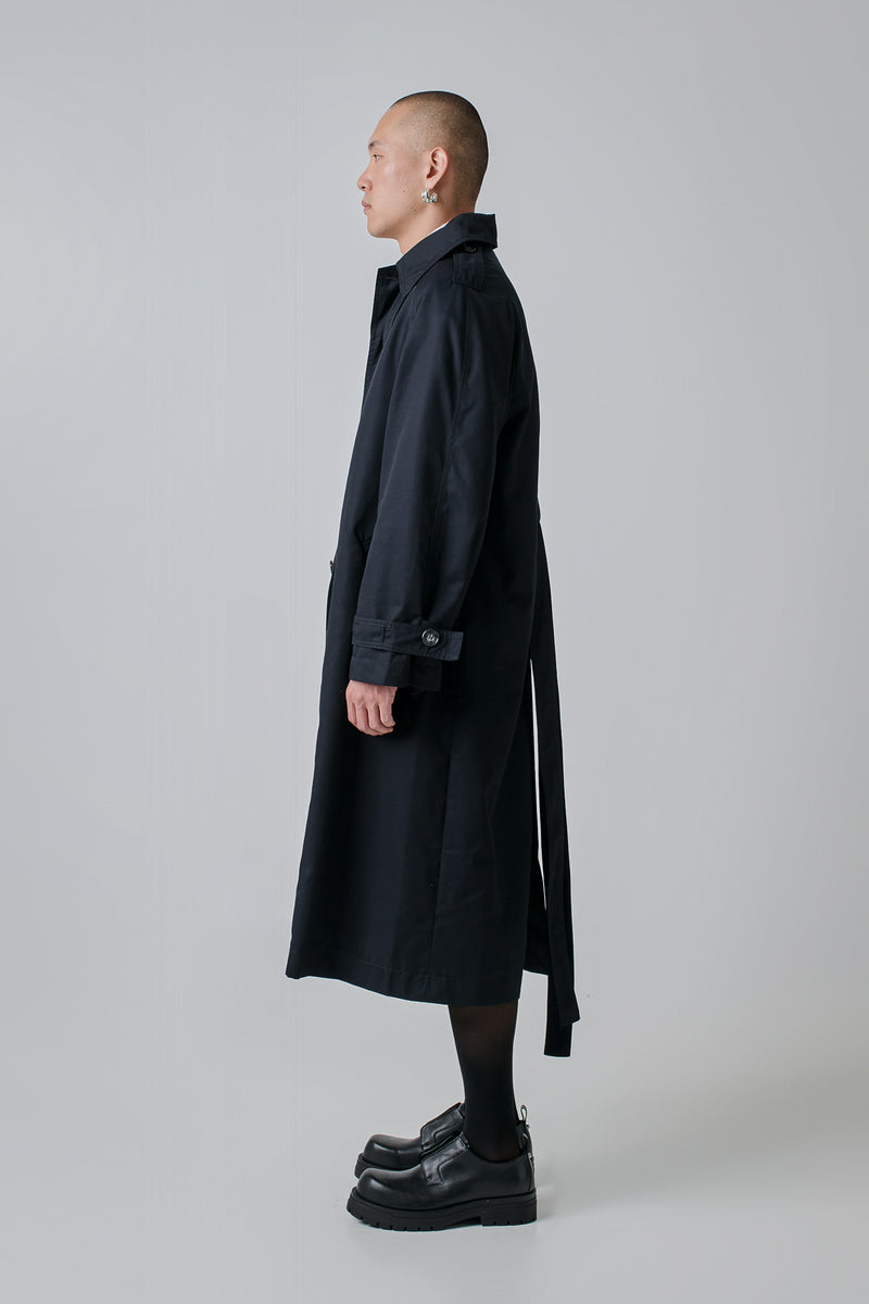 Trenchcoat Cotton Twill Water-Repellent, Black